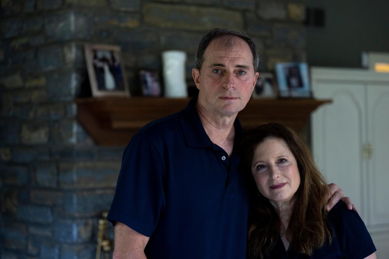 Jeff Sunberg stands with his wife, Hagit Sunberg, in their home in Anderson Township on Friday, July 7, 2023. 