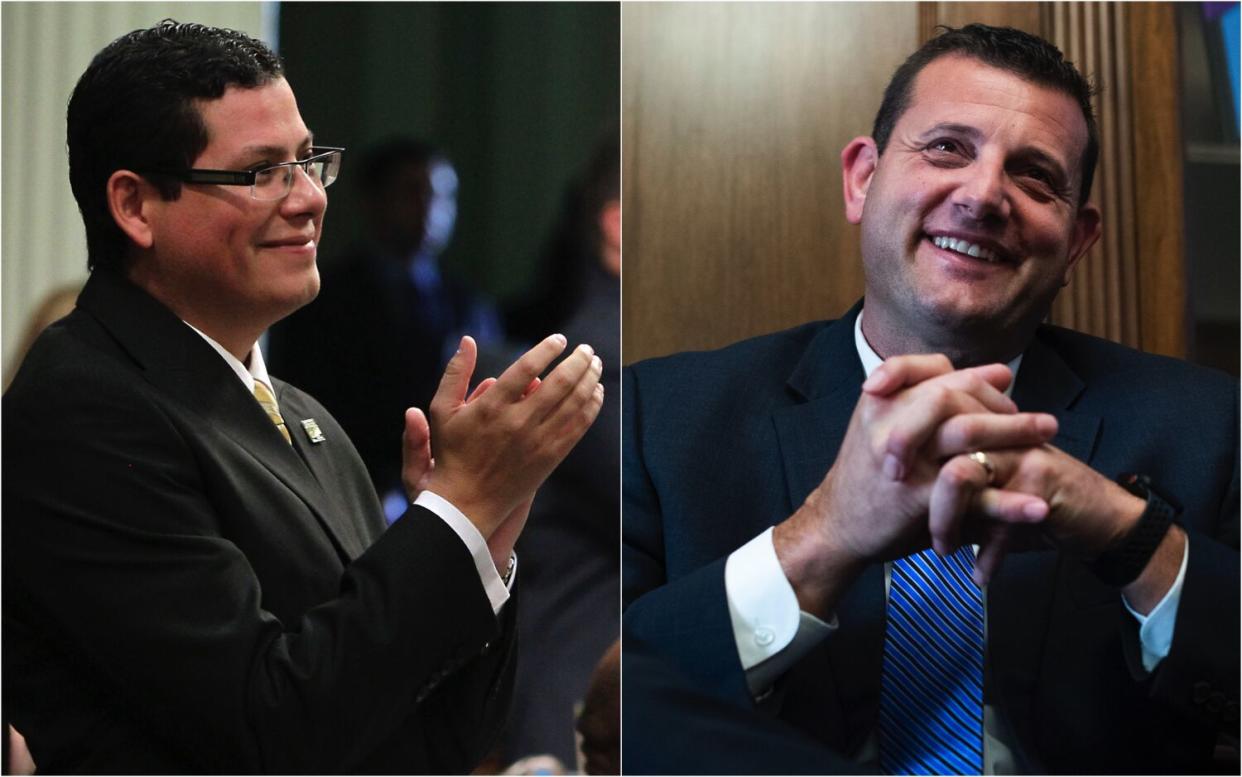 Democratic state Assemblyman Rudy Salas, left, and Republican Rep. David Valadao.