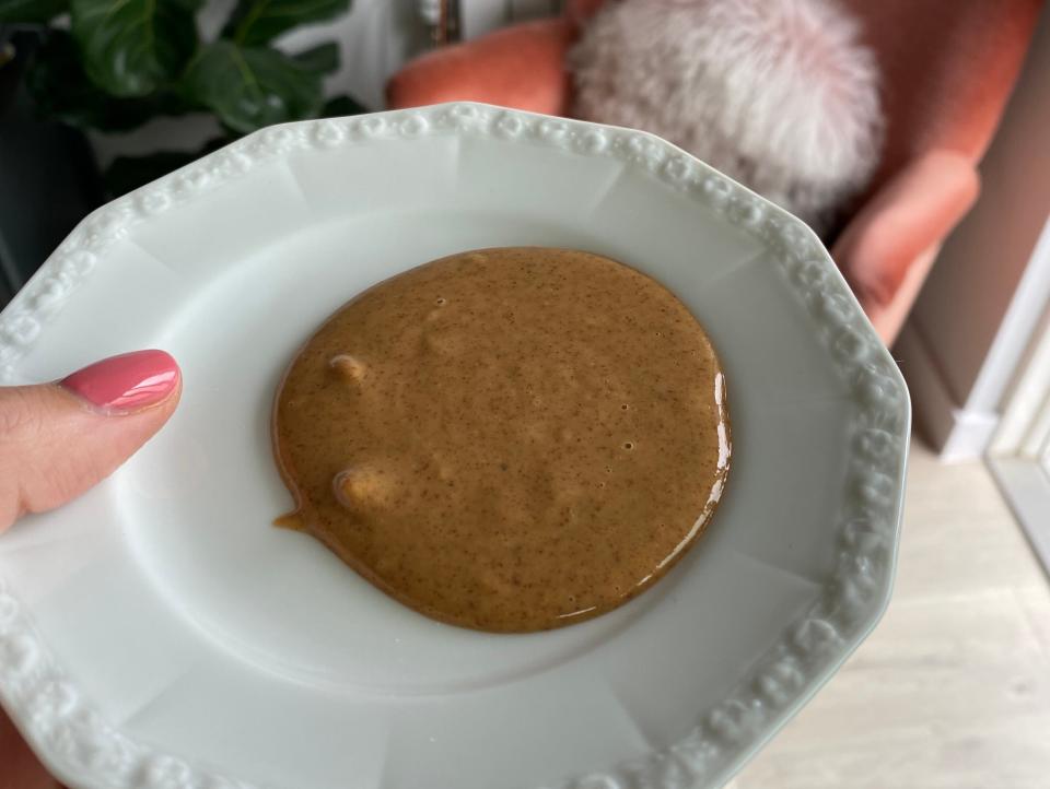 Coconut almond butter on a plate.