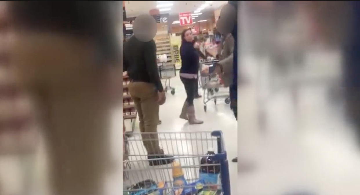 A woman resigned from her job after going on a racist rant in the grocery store. (Photo: NBC New York)