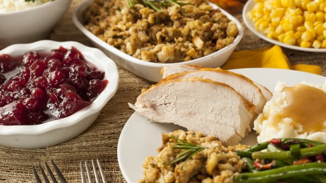 Thanksgiving meal on a table