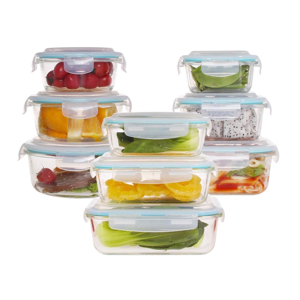 Because&nbsp;glass food storage containers are more sustainable than plastic ones, treating yourself to a new set is the best thing you can do to kick off your Whole30 journey. So much of the food you make will have leftovers you can eat throughout the week. (Not to mention, you'll want to bring Whole30-compliant meals for your lunch, too).&nbsp;<br /><br />We recommend&nbsp;this <a href="https://www.amazon.com/18-piece-Container-Containers-Microwave-Dishwasher/dp/B074FVM4GT/ref=sr_1_8?s=kitchen&amp;ie=UTF8&amp;qid=1516893965&amp;sr=1-8&amp;keywords=glass+food+storage+containers" target="_blank">18-piece glass food storage set with airtight lids</a> that are microwave, oven, freezer and dishwasher safe.&nbsp;