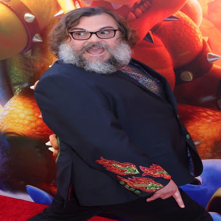 Jack Black at the Super Mario Bros premiere