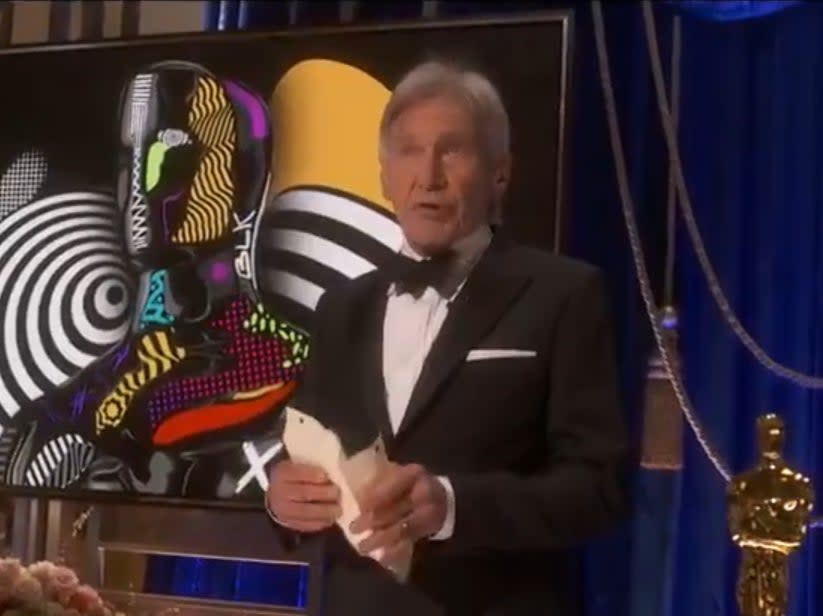 Harrison Ford appearing at the 93rd Academy Awards (Oscars)