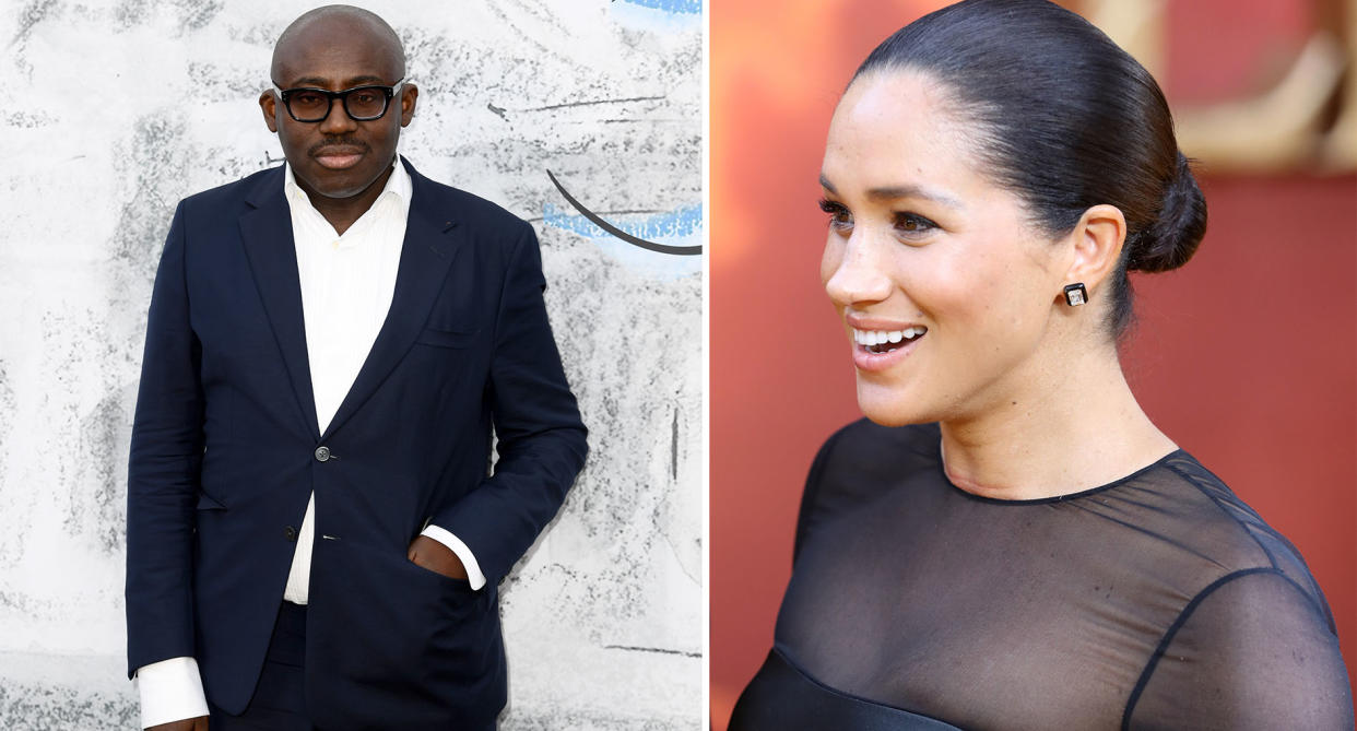 Edward Enninful and the Duchess of Sussex began working on the September issue of British Vogue in January. [Photos: Getty]