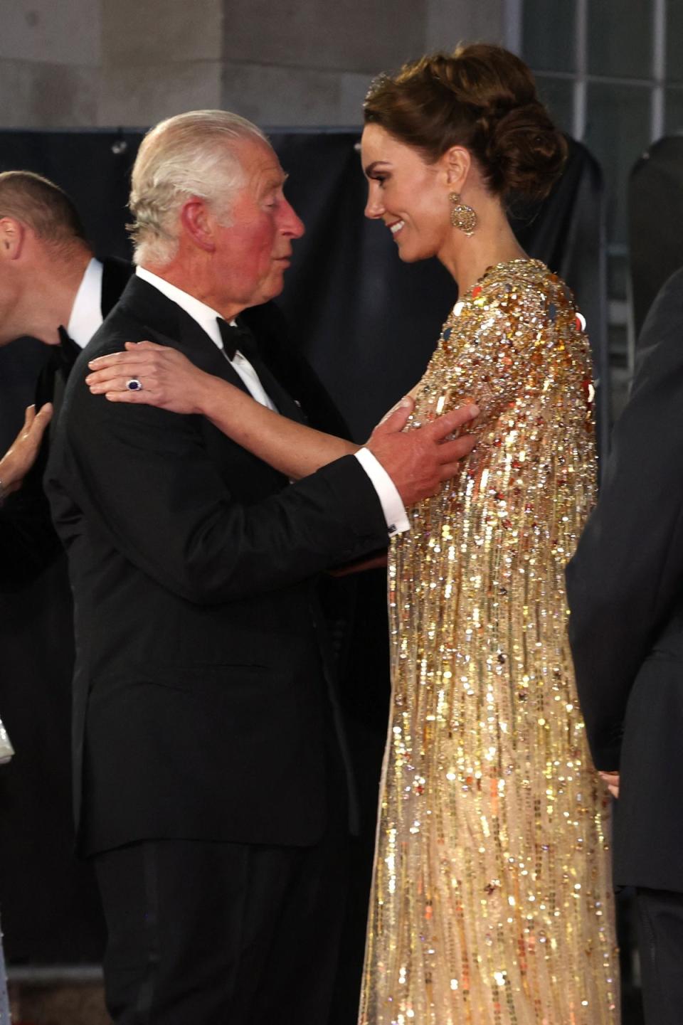 Charles and Kate pictured at the world premiere of James Bond film No Time to Die at the Royal Albert Hall in 2021 (POOL/AFP via Getty Images)