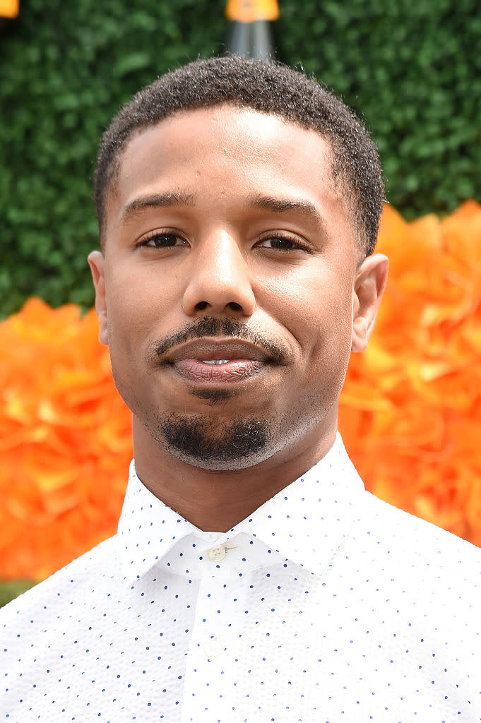 Michael B Jordan went for a subtle 'stache [Photo: Getty]