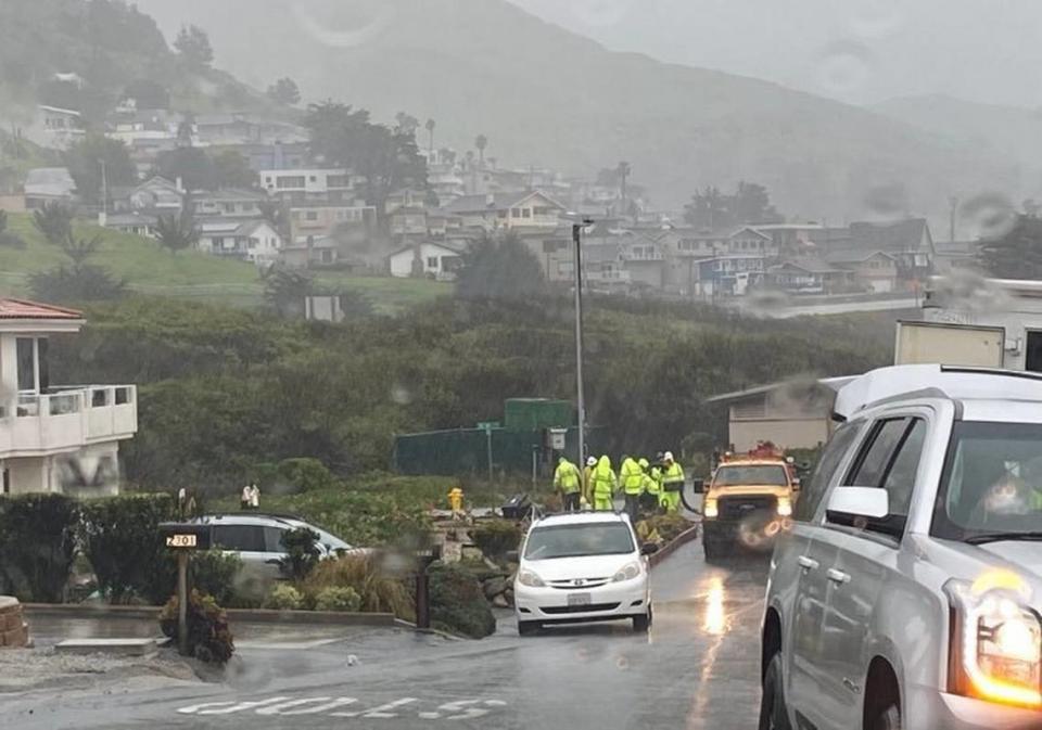 Utility workers work on a gas line in Cayucos on Tuesday, March 14, 2023. Danna Dykstra-Coy /dannajoyimages.com