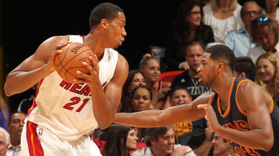 Hassan Whiteside (left) and Tristan Thompson (right) are battling for All-Star positioning. (Getty Images)