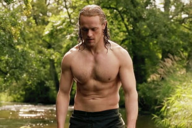 Sam Heughan as Jamie Fraser in "Outlander"<p>STARZ</p>