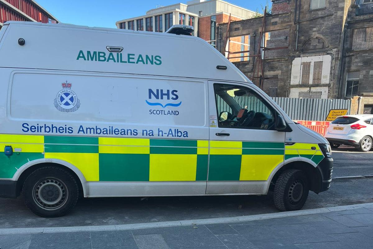 Ambulance at Byres Road, Glasgow, on Monday, June 17. <i>(Image: Newsquest)</i>