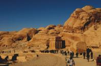 Petra, a world hidden within the mountains of Jordan, was built several centuries ago. This ancient "caravan city" was the capital of the Nabataean Arabs, an ancient Semitic race of people who inhabited Jordan. They were mostly traders and agriculturists.