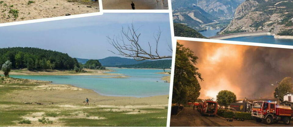 L'été 2022 a été marqué par trois canicules, des incendies et une sécheresse record.  - Credit:JEAN-MICHEL DELAGE, BENJAMIN GUILLOT-MOUEIX, NICOLAS GUYONNET,- THIBAUT DURAND, SOPHIE GARCIA, FREDERIC SCHEIBER / Hans Lucas via AFP