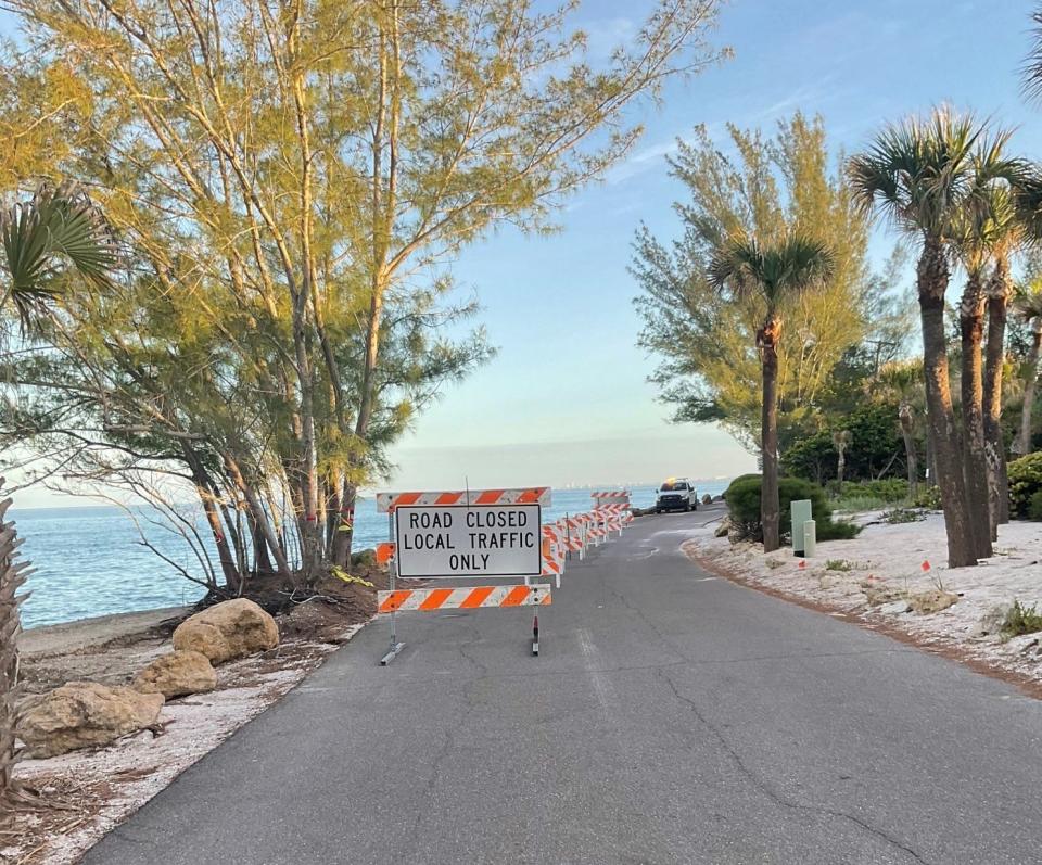 Part of Casey Key Road was closed for repairs on Friday after a void opened in the road.