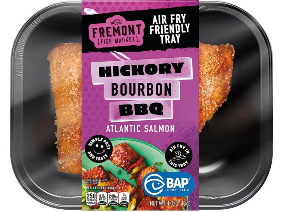 Fremont Fish Market bourbon BBQ honey mustard air fryer salmon from Aldi 