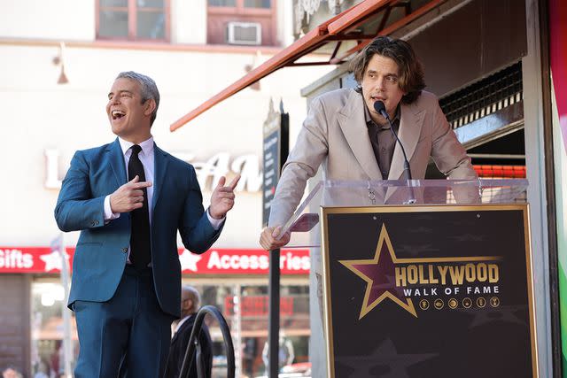 Amy Sussman/Getty John Mayer honors Andy Cohen on the Hollywood Walk of Fame