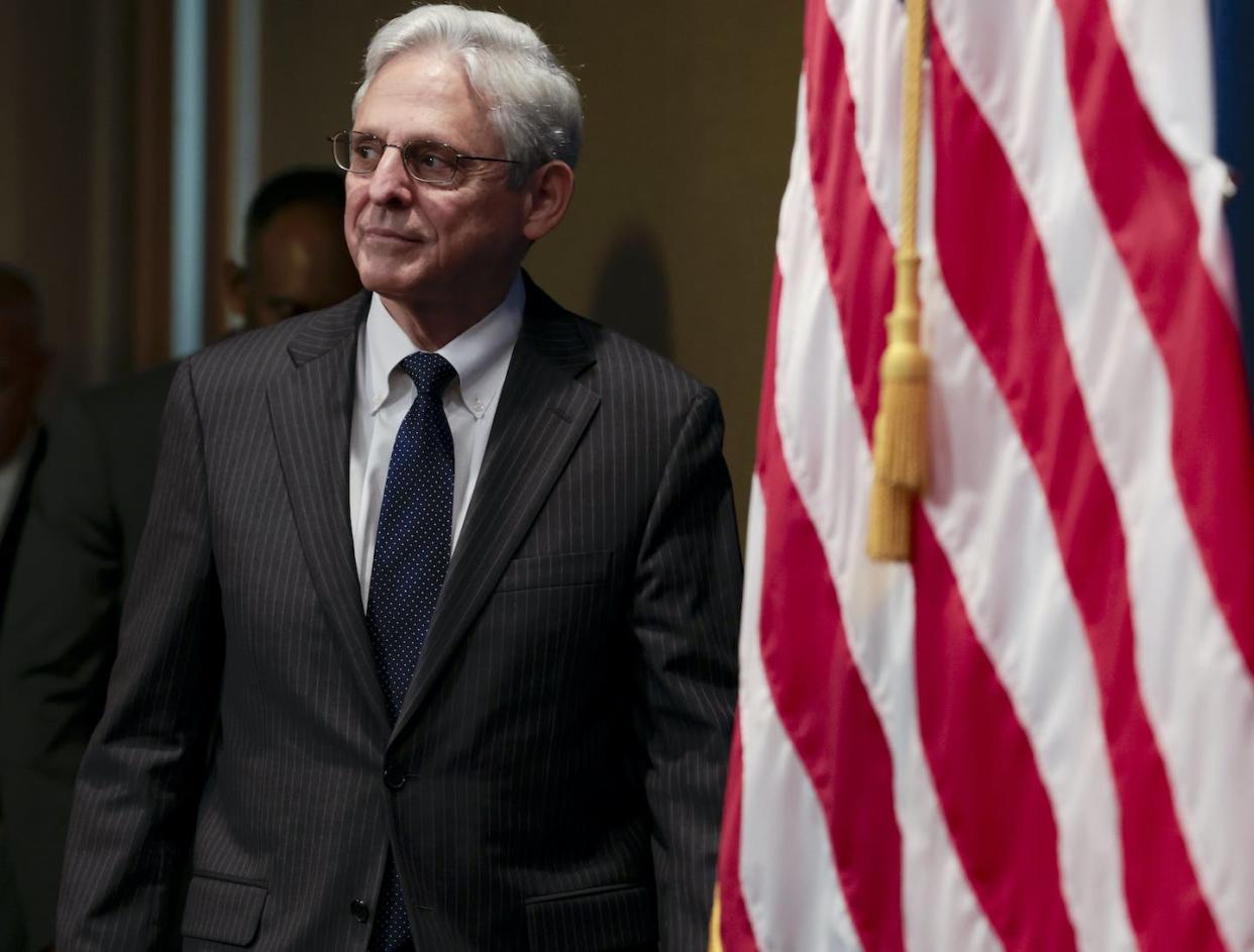 U.S. Attorney General Merrick Garland appears at a news conference on June 13, 2022. <a href="https://www.gettyimages.com/detail/news-photo/attorney-general-merrick-garland-arrives-at-a-press-news-photo/1402715758?adppopup=true" rel="nofollow noopener" target="_blank" data-ylk="slk:Anna Moneymaker/Getty Images;elm:context_link;itc:0;sec:content-canvas" class="link ">Anna Moneymaker/Getty Images</a>