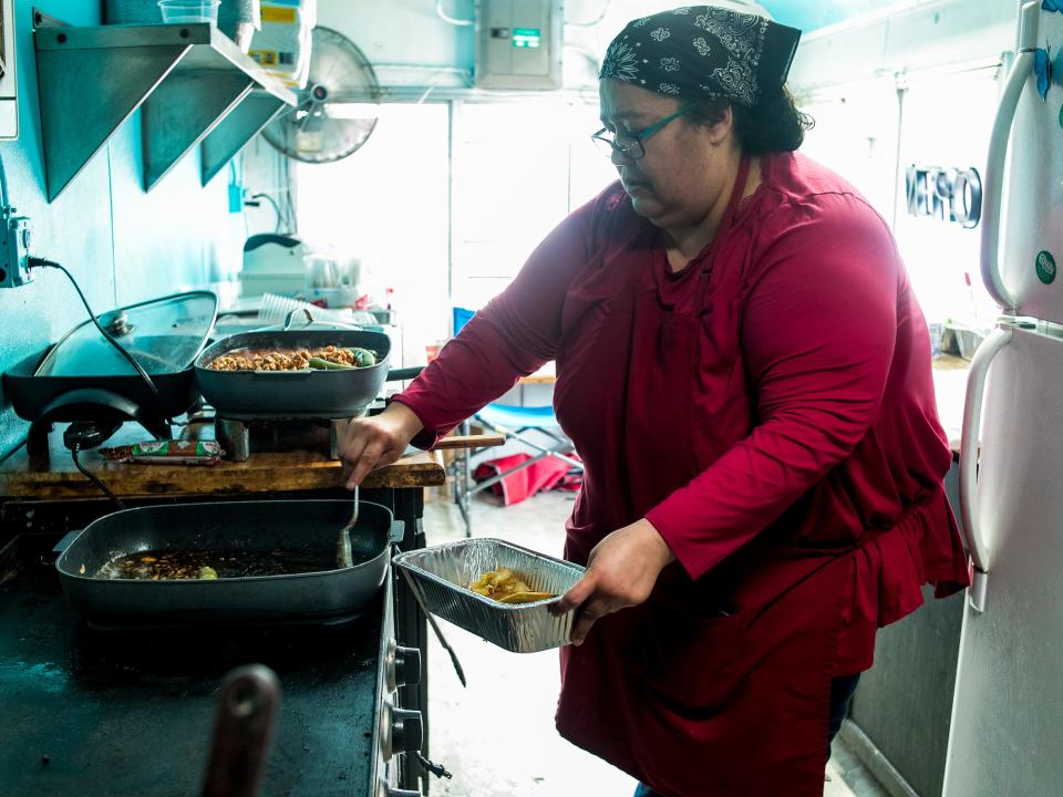 Maria Magaña, owner of La Fondita, says cooking is her passion and that it had always been a dream to open a food truck. Moving her business to Tea means she's able to be closer to her sister, who is opening a bakery in the building behind where La Fondita is now parked.