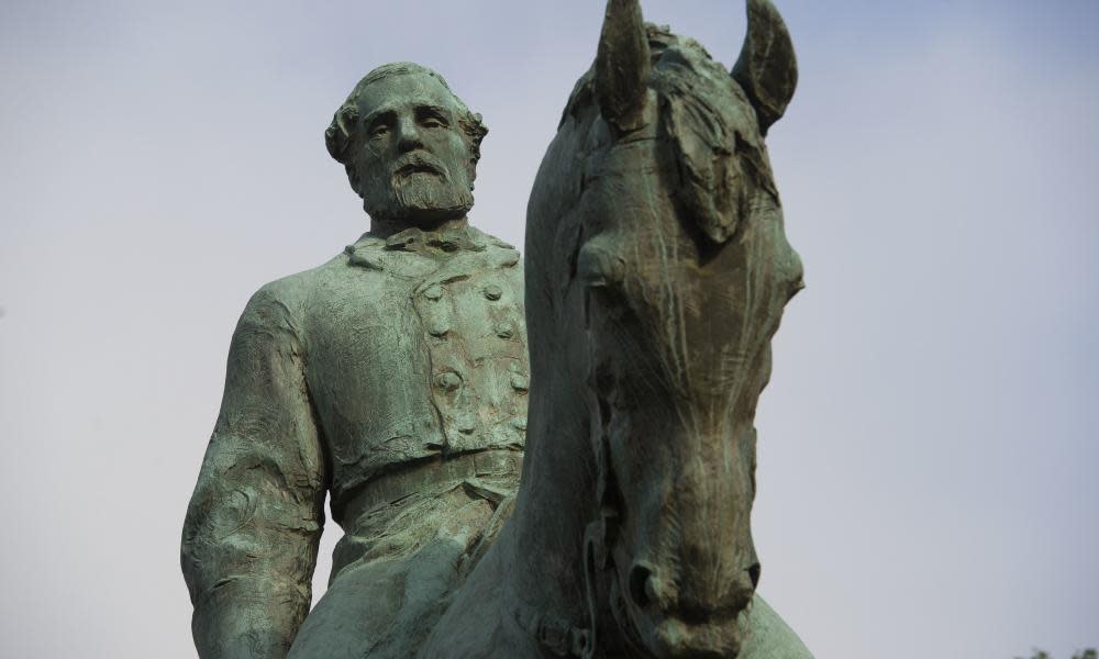 The statue of Robert E Lee in Charlottesville, Virginia