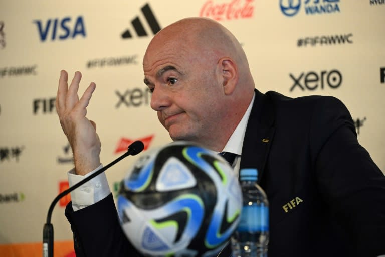 FIFA president Gianni Infantino speaks during a press conference in Auckland (Saeed KHAN)