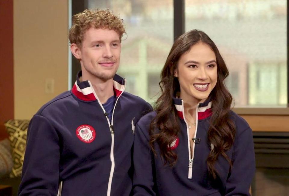 From left: Evan Bates and Madison Chock