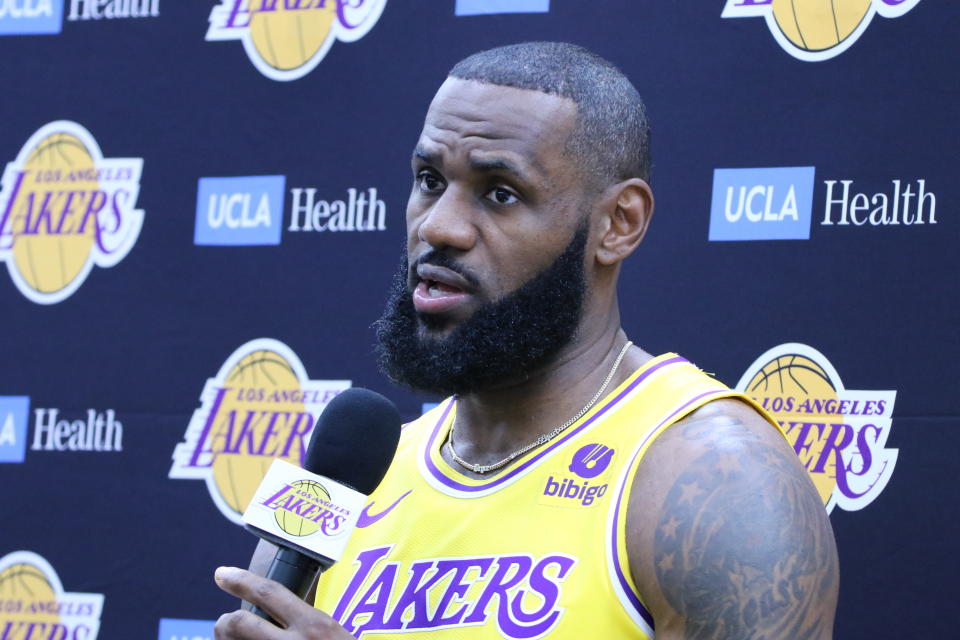 LeBron James said his plan is to play in at least three of the Lakers’ six preseason games this fall.