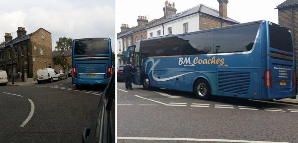 Der Bus jener Reisegruppe, die den Grenfell Tower fotografierte.