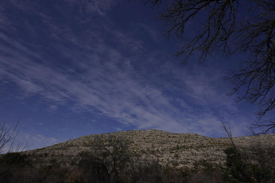 A area of the Hudspeth River Ranch is seen, Thursday, Feb. 16, 2023, near Del Rio, Texas. The property is adjacent to a proposed wind development. (AP Photo/Eric Gay)