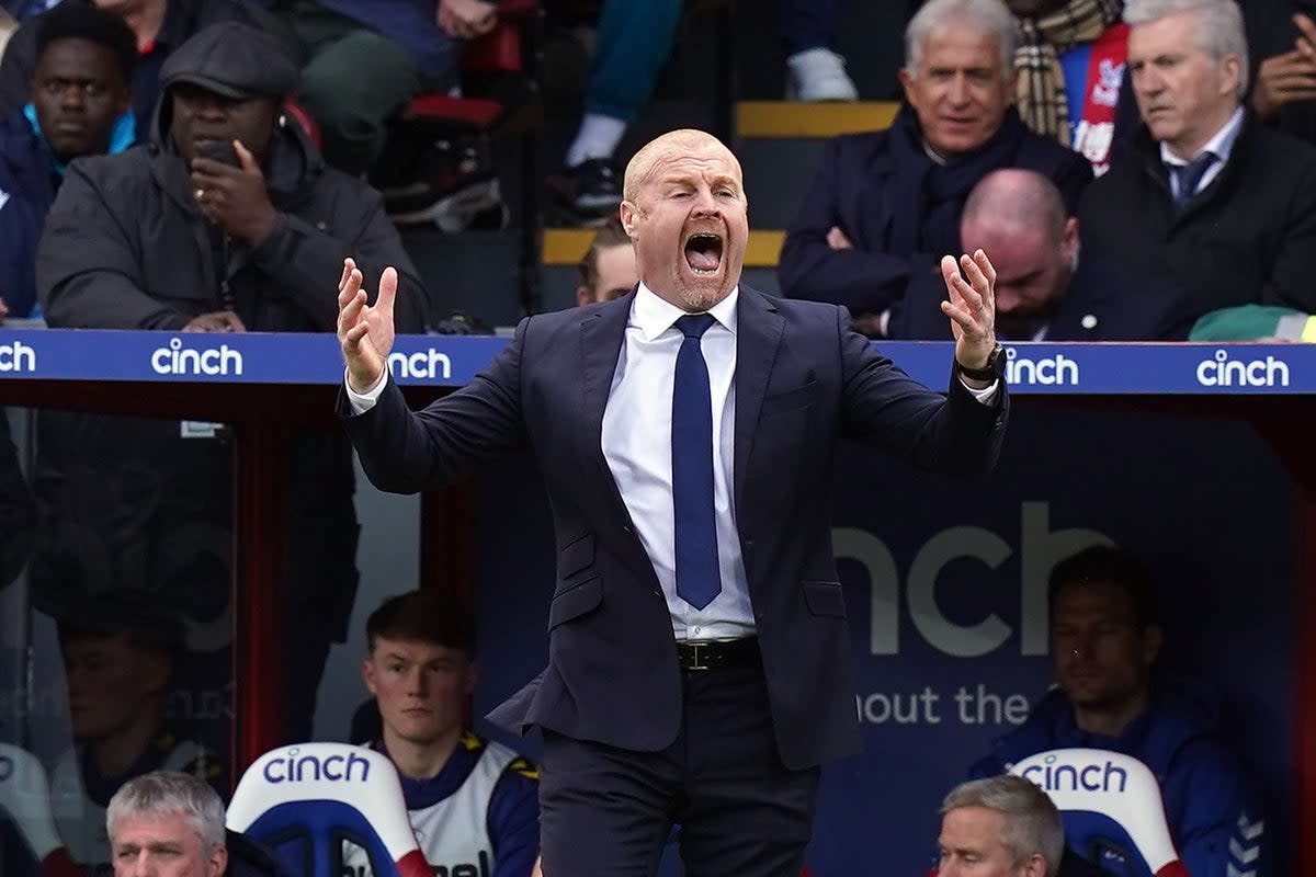 Everton manager Sean Dyche during the Premier League match at Selhurst Park, London. Picture date: Saturday April 22, 2023. (PA Wire)