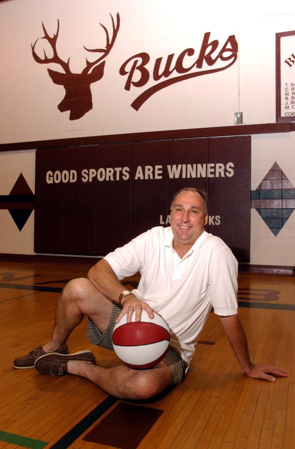 Buchanan girls basketball coach Bill Weaver in this 2002 photo. Weaver died Monday at the age of 67.