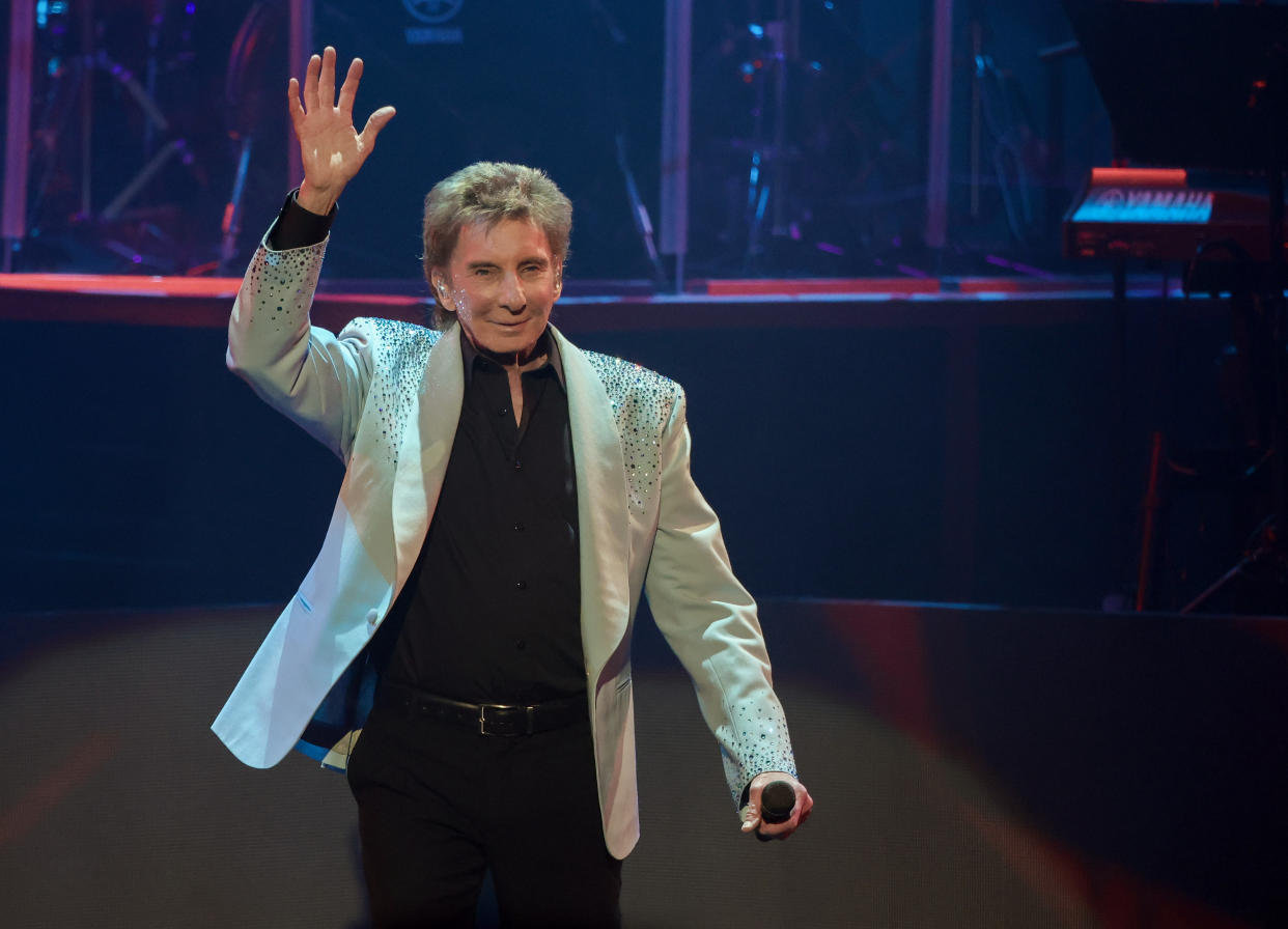 Barry Manilow performs during the first of his three 