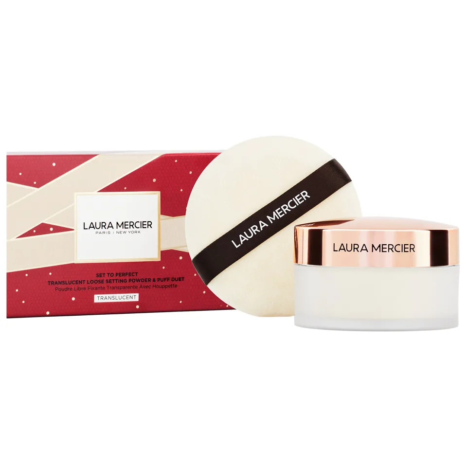 Laura Mercier Set to Perfect Translucent Loose Setting Powder & Puff Set`