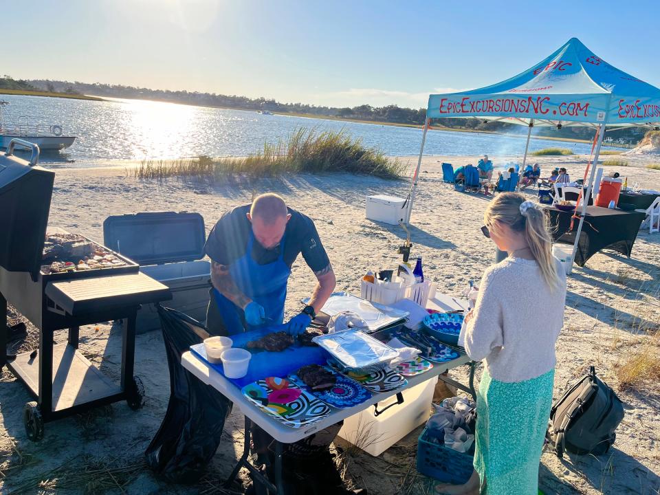Wrightsville Beach-based Epic Excursions offers boat charters, paddleboarding, and events that include oysters and wine tastings or catered meals on the beach.