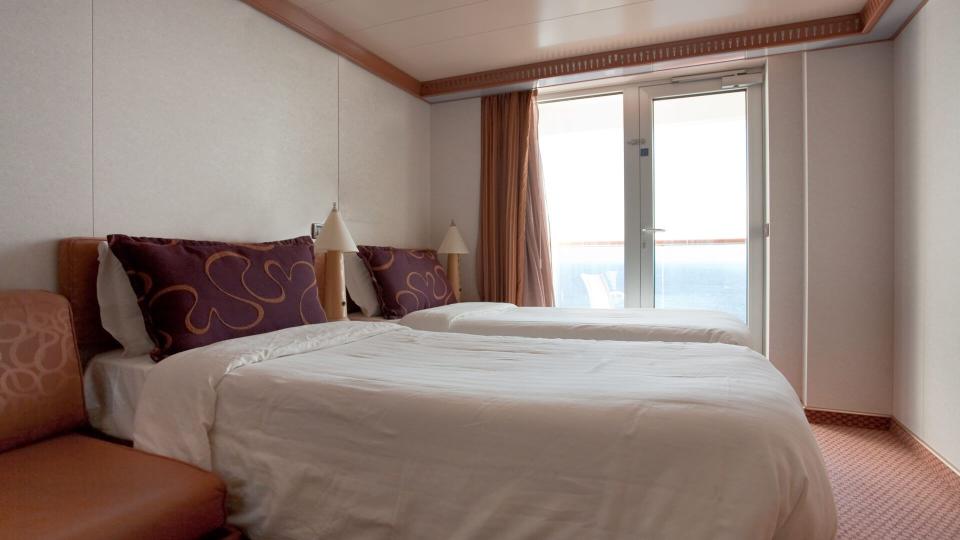 interior of room on cruise liner - two bed room.