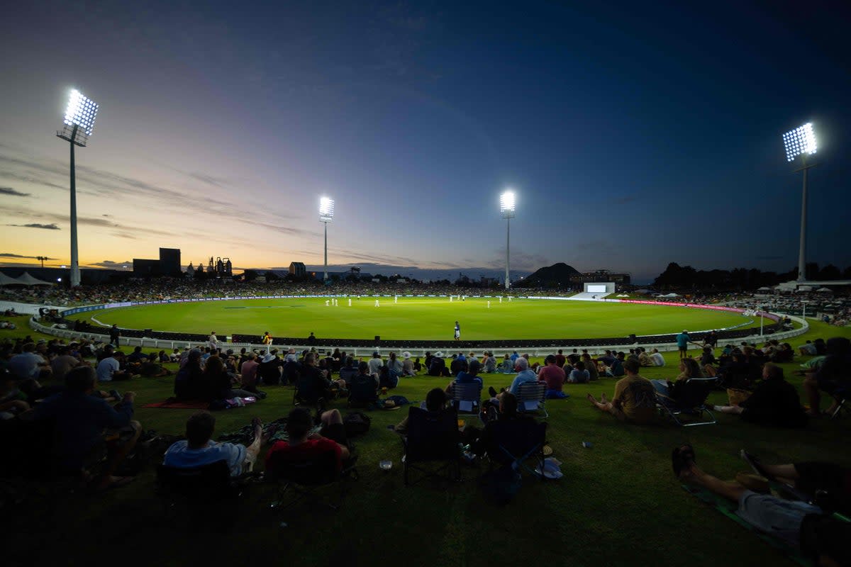 A view of Bay Oval under the lights in Mount Maunganui (AFP via Getty Images)