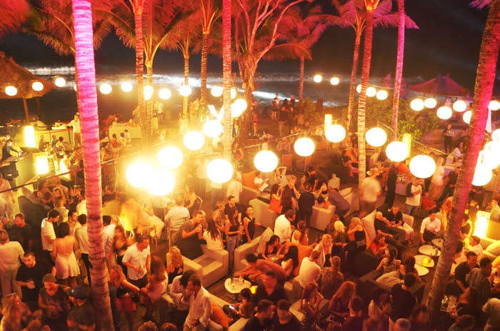 High-class party: A party at a beach-side bar at W Hotel. These upscale parties would be Seminyak's specialty. (