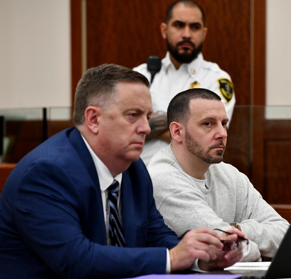 Mathew Locke and his lawyer, Jeffrey A. Brown, in court Thursday.