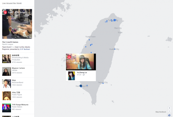 Facebook Live Map 查看附近即時直播