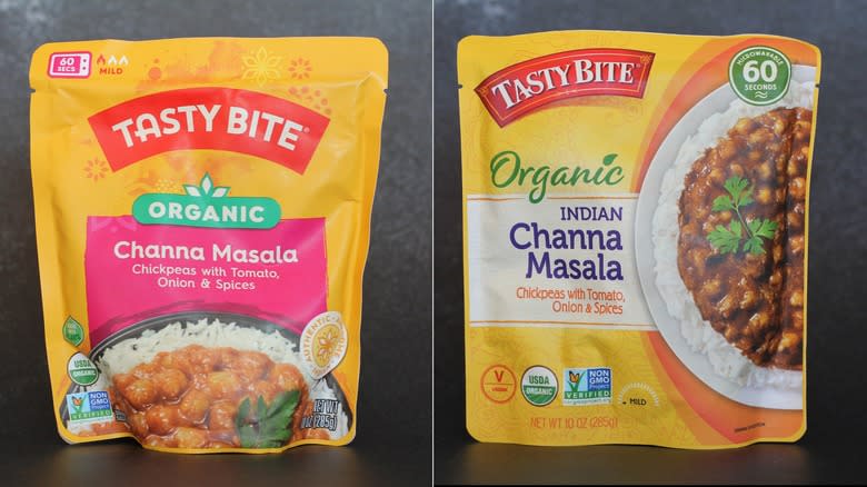 Two packages of Tasty Bite meals