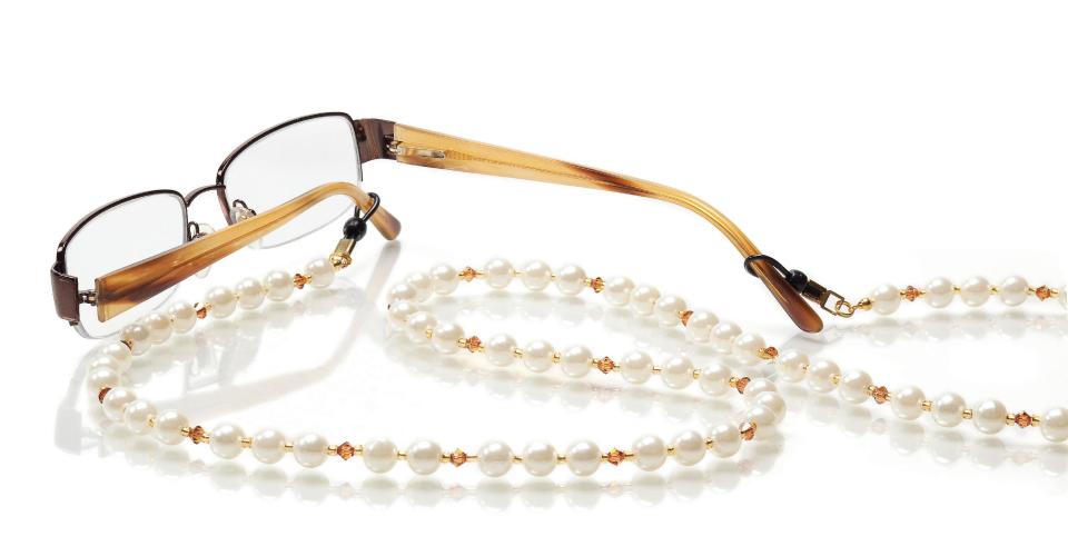 This 2010 publicity product photo provided by Jo-Ann Stores shows a Fancy Pearl Eyeglass Strand inspiration from Jo-Ann Stores. (AP Photo/Jo-Ann Stores)