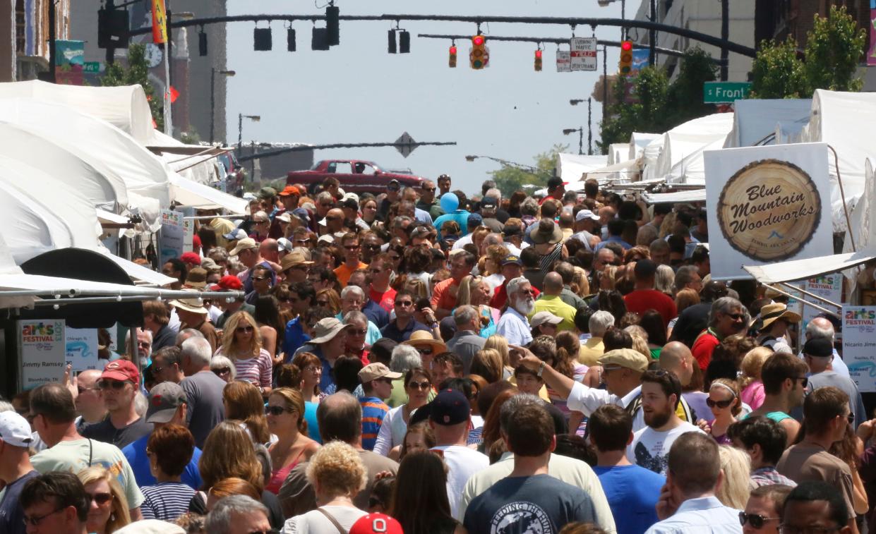 In 2013, large crowds filled West Rich Street during the Columbus Arts Festival.