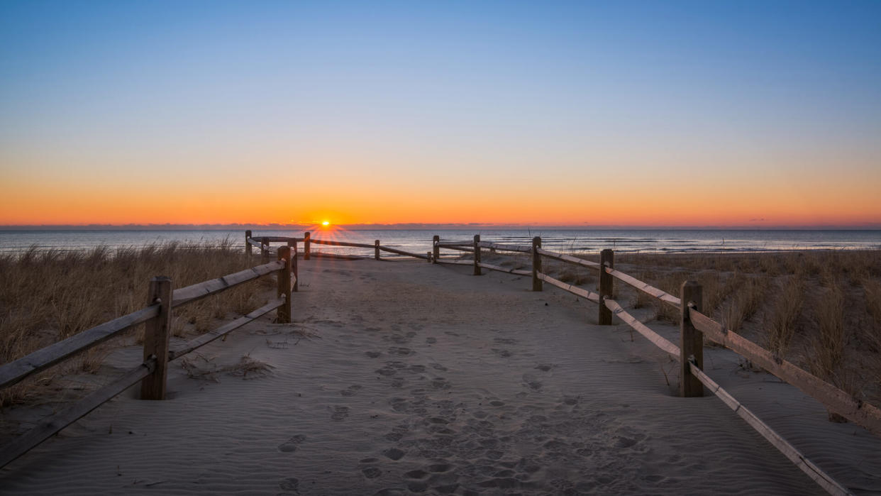 Early morning sunburst at Strathmere Beach in New Jersey.