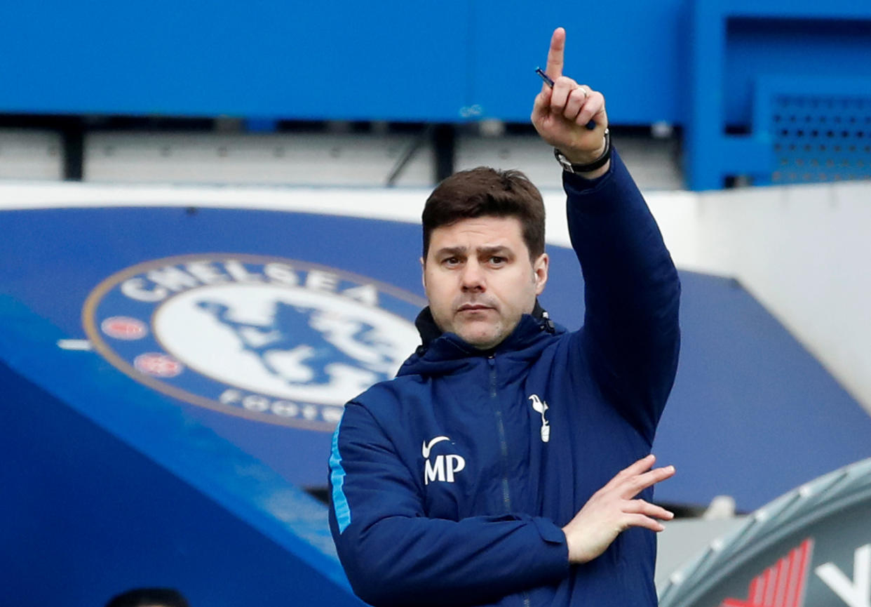 Tottenham manager Mauricio Pochettino made a crucial tactical tweak at halftime of his team’s game at Chelsea on Sunday. (Reuters)