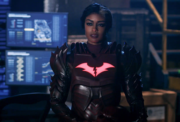 “It was a lot of material,” Javicia Leslie says of her Red Death suit. “It was a lot going on.” - Credit: The CW