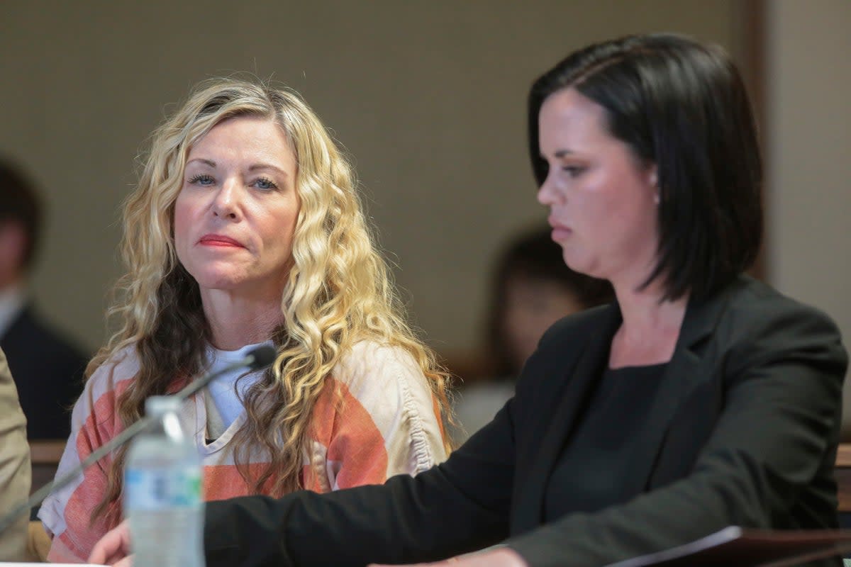Lori Vallow Daybell glances at the camera during a hearing in Idaho in 2020 (Post Register no sales no mags)