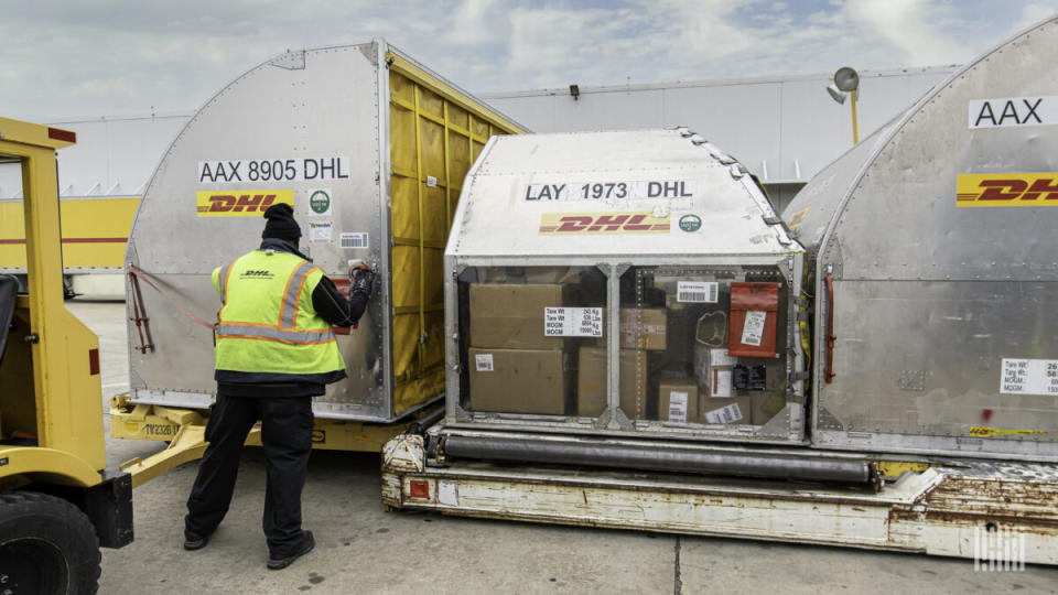 DHL ground workers in Cincinnati went on strike for 12 days in December. (Photo: Jim Allen/FreightWaves)