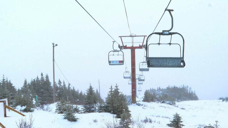 It's cold. at the top of White Hills, but the layers of snow is not yet deep enough for skiing and snowboarding.