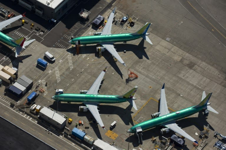 Varios aviones Boeing 737 MAX recién salidos de la cadena de montaje de la compañía en Renton, al noroeste de EEUU, el pasado 13 de agosto