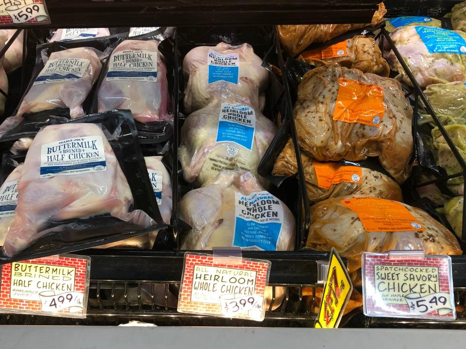 trader joe's prepared meats and chicken section