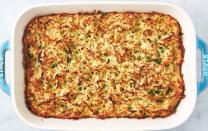 <p>For when you can't have <a href="https://www.delish.com/cooking/recipe-ideas/a19473736/sweet-noodle-kugel-recipe/" rel="nofollow noopener" target="_blank" data-ylk="slk:traditional noodle kugel;elm:context_link;itc:0;sec:content-canvas" class="link ">traditional noodle kugel</a> (😥), this gluten-free potato kugel is the next best thing. It's essentially a giant <a href="https://www.delish.com/cooking/recipe-ideas/recipes/a50756/best-latkes-recipe/" rel="nofollow noopener" target="_blank" data-ylk="slk:latke;elm:context_link;itc:0;sec:content-canvas" class="link ">latke</a>!</p><p>Get the <strong><a href="https://www.delish.com/cooking/recipe-ideas/a27133114/best-potato-kugel-recipe/" rel="nofollow noopener" target="_blank" data-ylk="slk:Potato Kugel recipe;elm:context_link;itc:0;sec:content-canvas" class="link ">Potato Kugel recipe</a></strong>.</p>